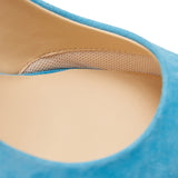 Sky Blue suede high heels
