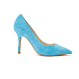 Sky Blue suede high heels